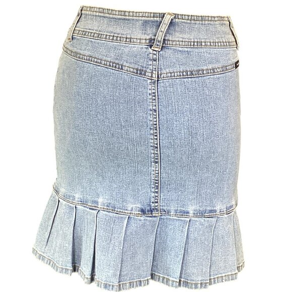 Angels Denim Pleated Skirt Jr Sz 5 Blue #310C - Picture 5 of 8